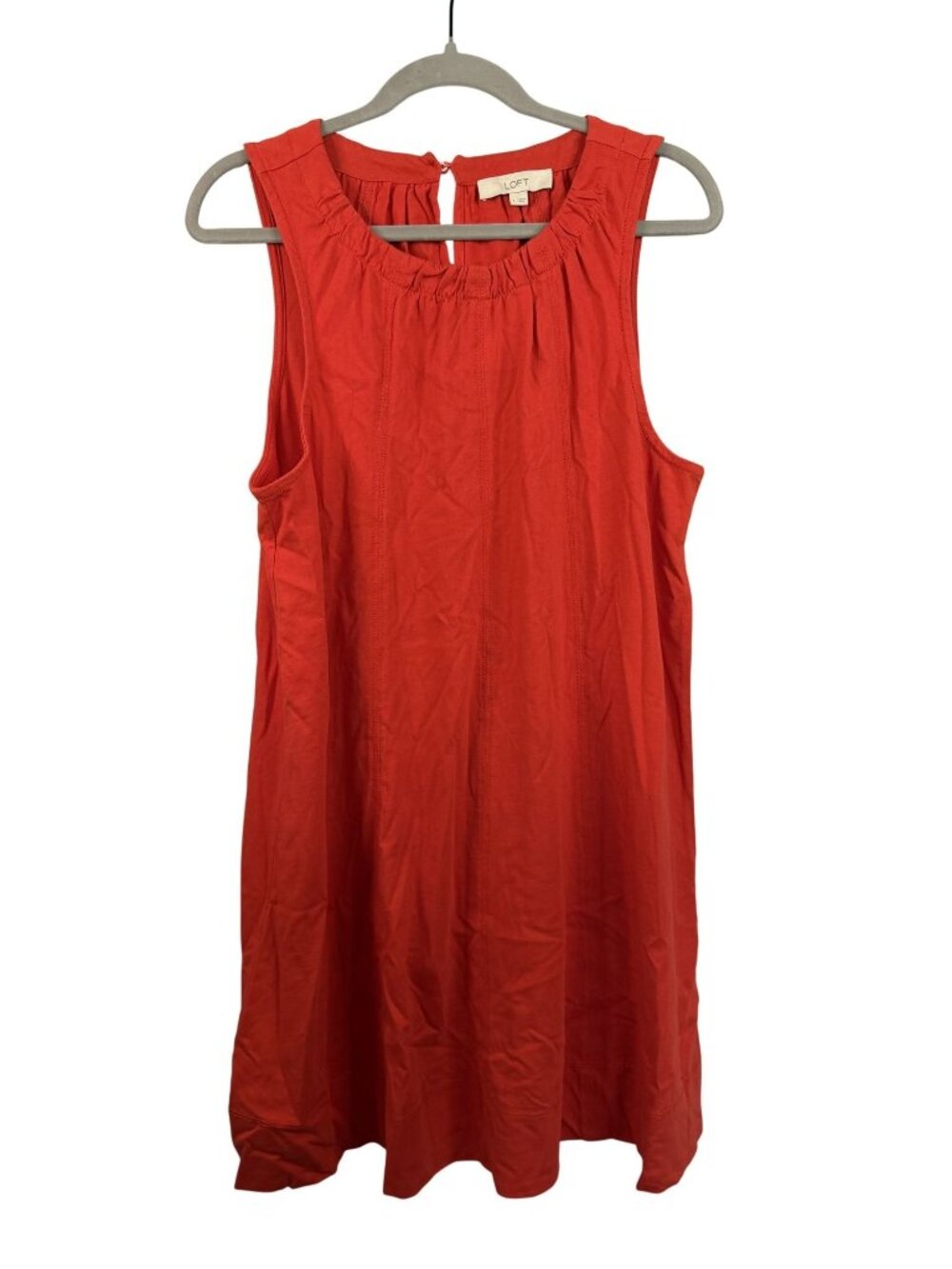 Loft Womens Orange Sleeveless Cotton Dress Size Large